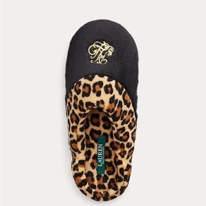 Ralph Lauren Cheetah Fleece Slipper